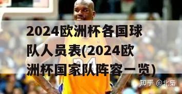 2024欧洲杯各国球队人员表(2024欧洲杯国家队阵容一览)